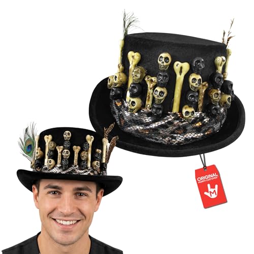 Sombrero de copa negro para disfraz de vudú mujer