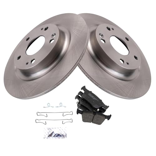 Image of TRQ Rear Brake Pad and Rotor Set Ceramic Compatible with 2017-2020 Honda Civic