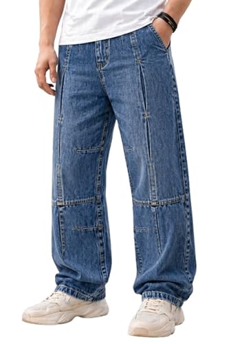 Ben Martin Men’s Baggy Fit Jeans – Loose High‑Rise Stretch Denim, Streetwear Style – 69% OFF