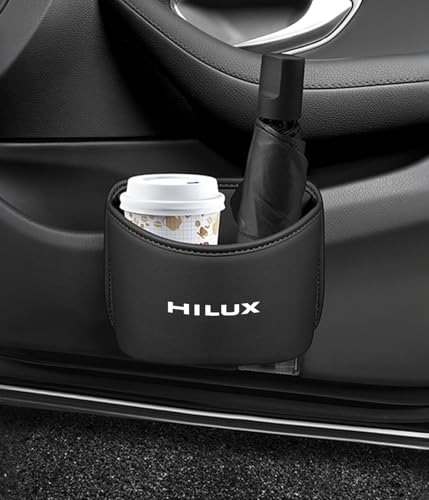 ハイラックス 専用 車 ゴミ箱 車用 収納ケース ドリンクホルダー 新型 HILUX ハイラックス カスタムパーツ おしゃれ 荷物入れ 倒れない ドア収納 フロントドア 助手席 後部座席用 車載便利グッズ 内装パーツ カー用品 (2個入り ブラック)