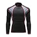 UNGOCAX Mens Hockey Shirt with Neck Guard,Long Sleeves Compression Shirt with Integrated Neck Guard for Adult Black