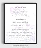 ee cummings - i carry your heart. A Beautiful and Inspirational Poem-Wall Art Print – 8x10 UNFRAMED Floral Décor Picture. A great poetry or spiritual gift.
