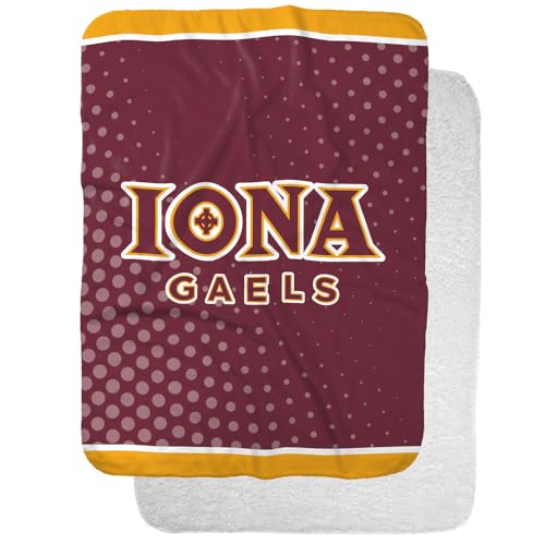 Iona College Logo Dots Sherpa Blanket, Warm Soft Cozy 30"X40"