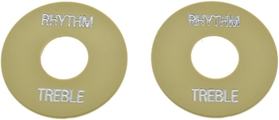 Dopro 2pcs Black with Gold Letter LP Guitar Toggle Switch Washer Plate Rhythm Treble Ring for Les Paul image 3