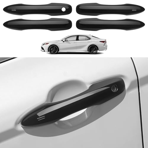 BILOPER Car Door Handle Cover for Toyota Camry 2018-2025 2026 LE/SE/XLE/XSE Accessories ABS Material Door Handle Protector Glossy Black