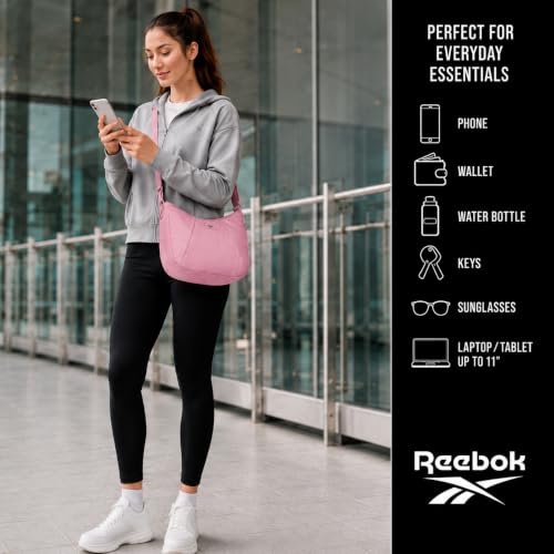 Image of Reebok Womens Crossbody Bag - Lightweight Stylish Nylon Quilted and Non-Quilted Everyday Crossbody Sling Bags for Women