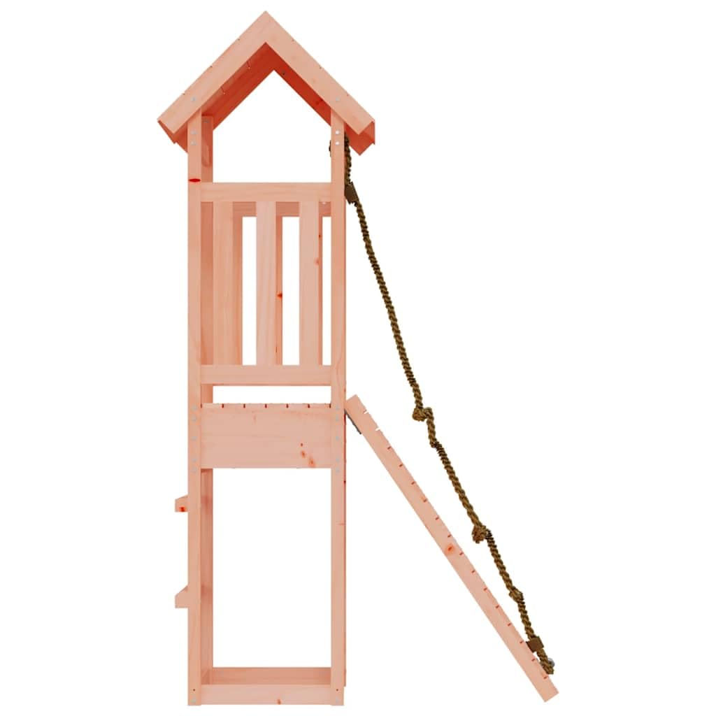 Torre da gioco in legno Douglas con parete da arrampicata e