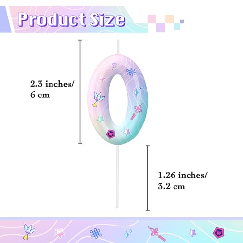 Image of Pink Number 0 Birthday Candles, Cartoon Themed Cake Toppers for Boys Girls Cake Decorations, Birthday Decorations Party Supplies, Number Candles for Party Decor