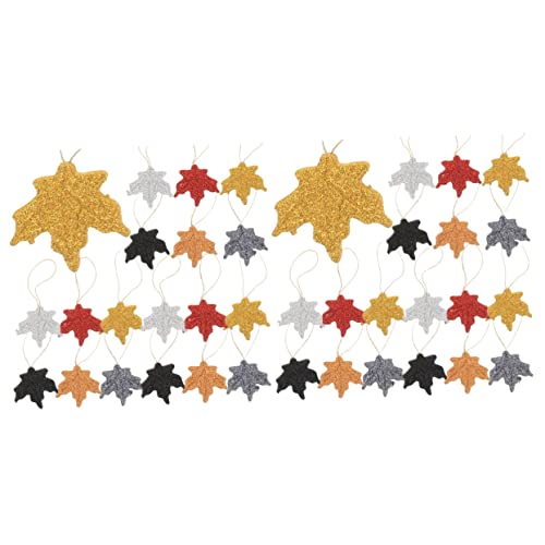 Cabilock 2 Juegos Decoración De Acción De Gracias con Hojas De Arce Simuladas Decoración del Festival De La Cosecha Adornos De Otoño De Otoño Árbol para Esparcir 30 Uds * 2