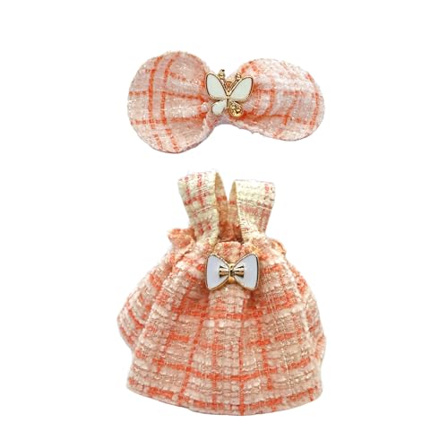 3Pcs Doll Clothes Set for labubu - Compatible with 6.7inch 17cm Dolls Only, Premium Dolls Outfit with Accessories, Hairpin, Skirt, Shoes (Pink Skirt Set) — view 3