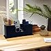 UnionBasic Desk Organizer, Desktop Caddy Leather Multi-compartment Pen Holder Office Stationer Organizer, Black