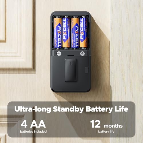 Camcamp Fechadura de porta de impressão digital, fechadura de porta de entrada sem chave com teclado