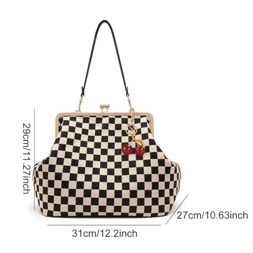 Bolso grande con cierre kisslock y asa superior miniatura 6