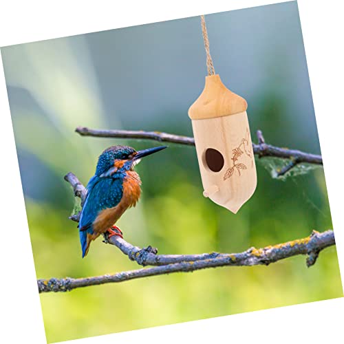 Yardwe Nest Birds Birdhouse Indoor Feeder Wren Windproof Parakeet Cage For Nesting Swing Bird House Garden Wooden Wood Stand Dove Hummingbird Outside Feeding Window Perch Outdoor #TOP7