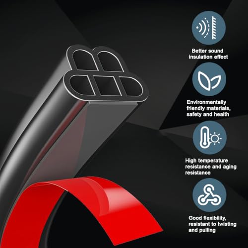 Image of STHIRA 52.5Ft Car Door Seal Strip Weather Stripping Car Rubber Seal Cuttable Door Edge Weather Strip Automotive Soundproof Door Trim Seal Universal Door Edge Rubber Trim for SUV, Van, Pickup Trunks