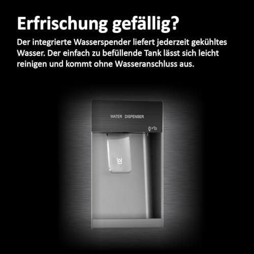 6. Bild von Haier Side-by-Side Kühl Gefrierkombination HSR3918EWPG, freistehend, No Frost I 177,5 x 90,8 x 65,9cm I Side by Side Kühlschrank mit Wassertank, ohne Wasseranschluss I Kühlschrank Side by Side, 521 L mit Wasserspender