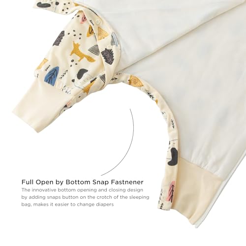 Image of Duomiaomiao 2.5 TOG Toddler Sleep Bag 12-24 Months 100% Cotton Winter Side Open Zipper Baby Sleep Sack with Feet, Warm Toddler Wearable Blanket