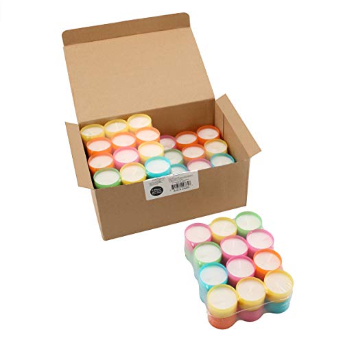 Stonebriar 96 Pack Multicolor Unscented 6 To 7 Hour Long Burning Tea Light Candles #TOP6