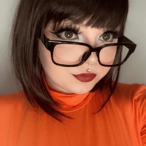 Allaura Brown Bob Wig Velma Wig And Glasses thumb #4