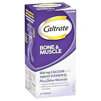 Caltrate Bone & Muscle Calcium with 1000IU Vitamin D, 60 Tablets | Supports Healthy Bones & Muscles