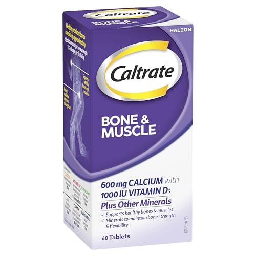 Caltrate Bone & Muscle Calcium with 1000IU Vitamin D, 60 Tablets | Supports Healthy Bones & Muscles