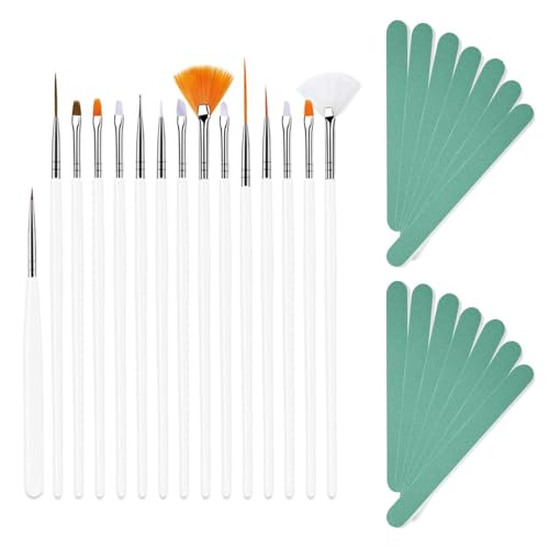 14 Lime Per Unghie Verdi E 15 Penne Bianche Per Nail Art, Strumenti Per Manicure, Strumenti Per Lucidare Le Unghie, Accessori Per Nail Art Fai Da Te