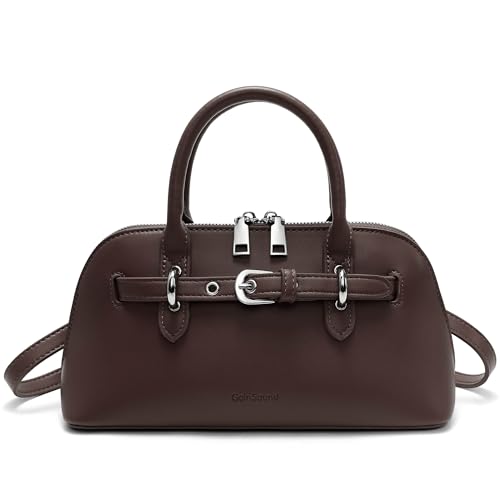 Goinsound Women's Structured Shell Crossbody Purse | Top Handle Satchel Shoulder Bag with Adjustable Strap