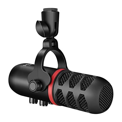 Aokeo USB Podcast Microphone for Podcasting, Recording, Live Streaming & Gaming, Built-in Headphone Output, All Metal USB/XLR Dynamic Mic, Voice-Isolating Technology, TeamSpeak Certified - Black Cover