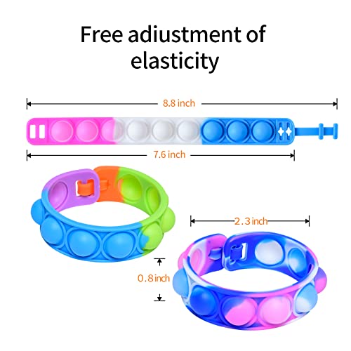 26Pcs Pop Bracelet Bubble Fidget Toys Pack Adjustable Silicone Bracelet Pop Toy, Pop Squeeze Toys Stress Relief Hand Finger Pop Toys Christmas Gift Party Favor Student Gift For Kids Adults #TOP7
