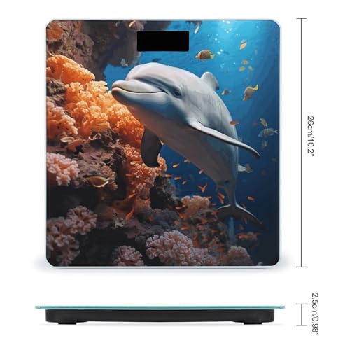 Báscula digital de vidrio templado Dolphin On Coral miniatura 2