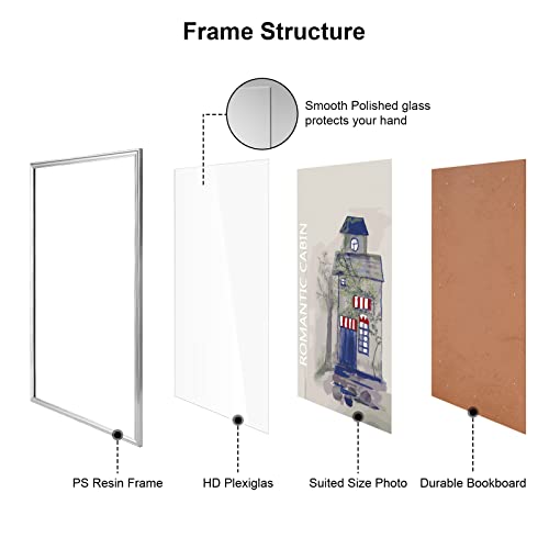 Euwazram 16X24 Poster Frame(1 Pack), Modern Slim Muted Silver 24X16 Picture Frame For Photos, Wall Art, Prints, Puzzles, Living Room, Bedroom, Wedding Decor, Home Decor #TOP5