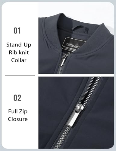 Mens Bomber Jackets Full Zip Quilted Jacket Autumn Winter Warm Padded Coats Casual Trenchcoats4