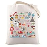 VAMSII Hong Kong Travel Souvenir Hong Kong Trip Tote Bag Hong Kong Food Theme Gift Hong Kong Lover Gift (HongKongTote)