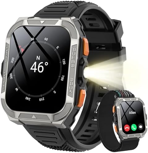 Blackview Reloj Inteligente Hombre Militar - GPS, Linterna, Brúju...