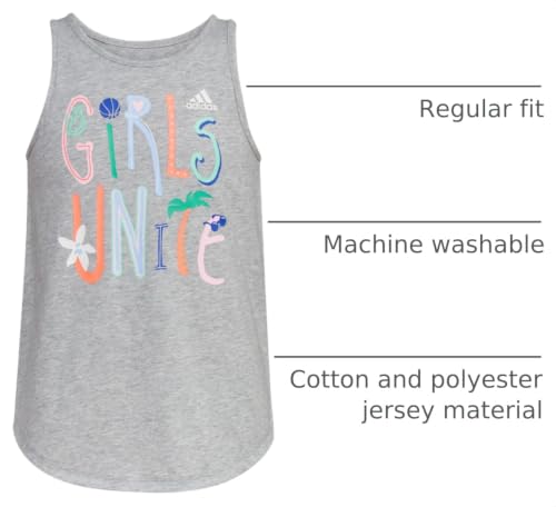 Image of adidas Girls Sleeveless Curved Hem Tank Top