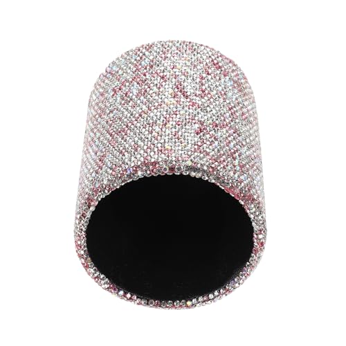 Porte-pinceaux de maquillage rose pailleté pour sublimer l'organisation de votre bureau
