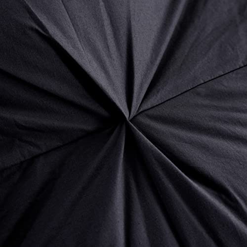 Three Geese Pinch Pleat Waterfowl Feathers and Down Comforter King Size Duvet Insert,750+ Fill Power,1200TC 100% Cotton, Premium All Seasons BlackGrey Comforter with 8 Tabs