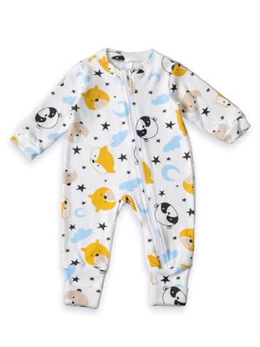 Roupa de Bebê Macacão Amore Vira Pé com Zíper Raposa - 100% Algodão (P)