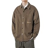 veste homme hiver blouson UHouse Surchemise Homme Veste Chemise Portables Saharienne Automne Vetement Legere Vestes de Travail Vêtements Casaul Bomber Vintage Hiver Blouson Brun XXL