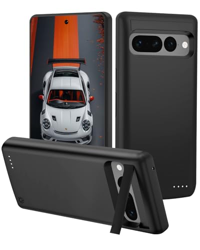 Gladgogo Battery Case for Google pixel 7 Pro(10000mAh,6.1inch), Ultra Slim Rechargeable Fast Charging Power Bank Case, Foldable Portable Backup Battery Pack for Google pixel 7 Pro, Black