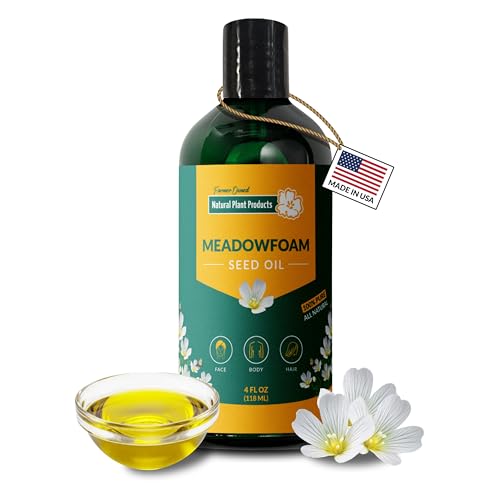 Meadowfoam Oil 100% Pure - Original Manufacturer Direct from Oregon Farmers | Premium Carrier Oil for Face Skin Hair Moisturizer Non-Greasy Hydration Superior Stability vs Jojoba (4 fl oz)