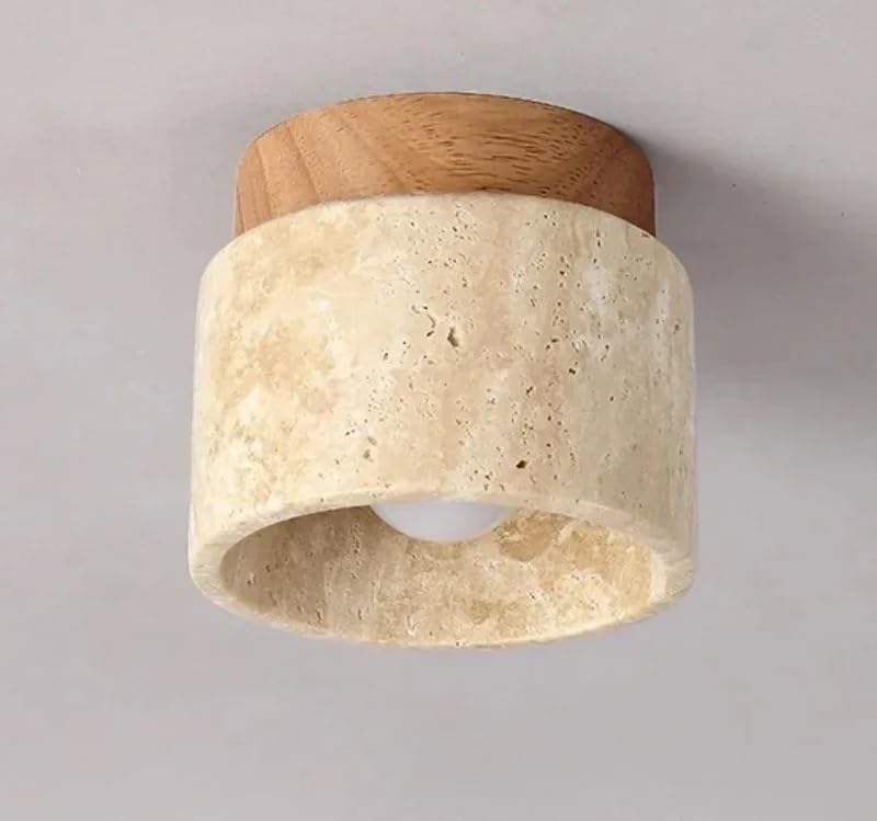 Plafonnier moderne en travertin pour éclairage de chambre chaleureux