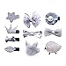 KOONY Baby Girls Hair Clips Hair Bow Barrettes Alligator Clips Hair Accessories (Silver)