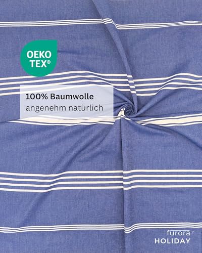 furora HOLIDAY Hamamtuch groß 100x200, Baumwolle - Saunatuch Damen Herren Saunahandtuch: dünn, kompakt, lang - Hammam Tuch XXL, Handtuch: Strandtuch, Hamam Sauna, Strandhandtuch