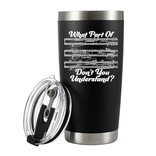 What Part of Don’t You Understand Music Teacher Gifts Funny Musicians Mug Pianist Choir Director Sheet Music Vacuum Insulated Tumbler Stainless Steel With Removable Lid ad Straw 20 oz Black