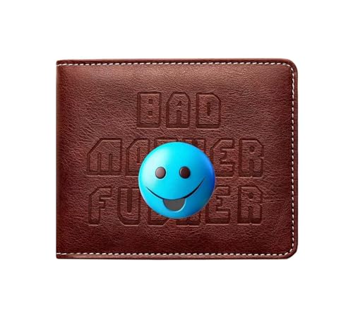 Image of Embroidered Bad Mother f ker Leather Wallet (red)