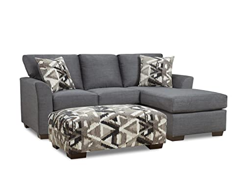 Neo Living Charcoal 2 Piece Sofa Sectional with Ottoman NL700-CHAR-CHOF/OTT