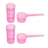 Cabilock 2 Sets Präzises Kunststoff Messbecher und Messlöffel Satz für Zahnärzte mit Rosa Farbe Vielseitige Verwendung in Zahnarztpraxen und Laboren für Dentalmaterial und Gips