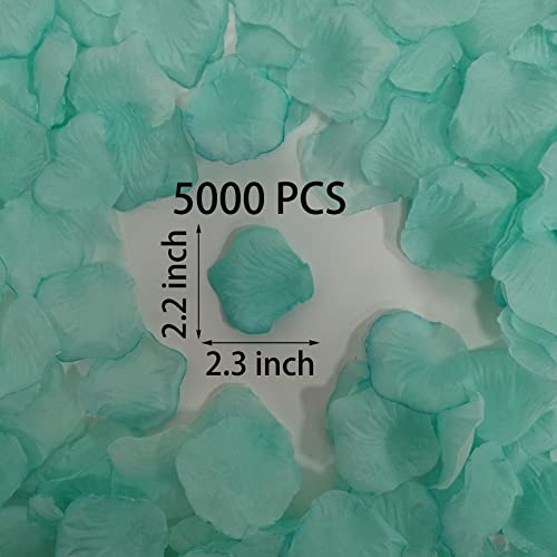 0.9Lb Blue Silk Rose Petals,5000 Pcs Blue Rose Petals For Romantic Night For Him,Blue Flower Petals,Faux Rose Petals ,Artificial Fake Silk Rose Flower Petals For Wedding Decorations(Tiffany,2.3'') #TOP2