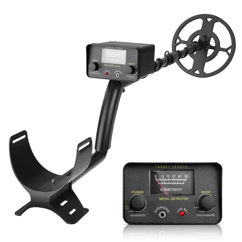 Metal Detector for Kids Adults, High Sensitivity Lightweight Waterproof Adjustable Gold Detector with Shovel for Beach Backyard Treasure Hunting (Dark)